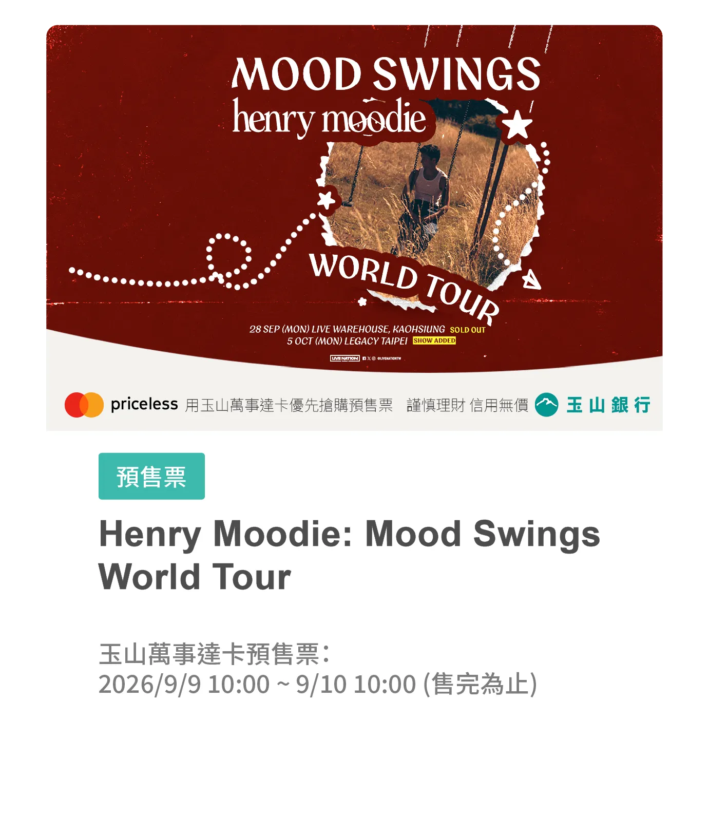 Henry Moodie: Mood Swings World Tour