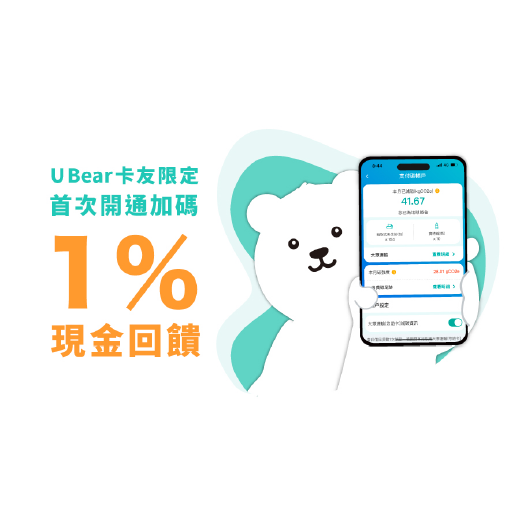 玉山U Bear卡加碼1%現金回饋