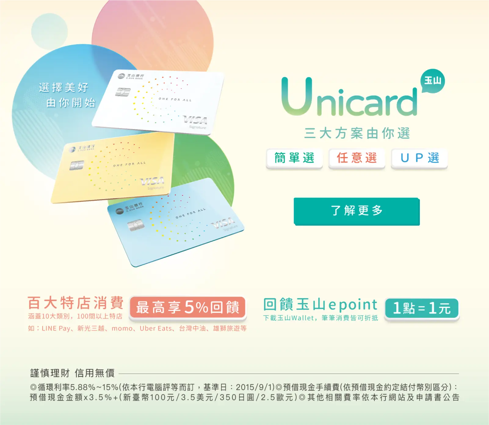 玉山Unicard選擇美好由你開始！