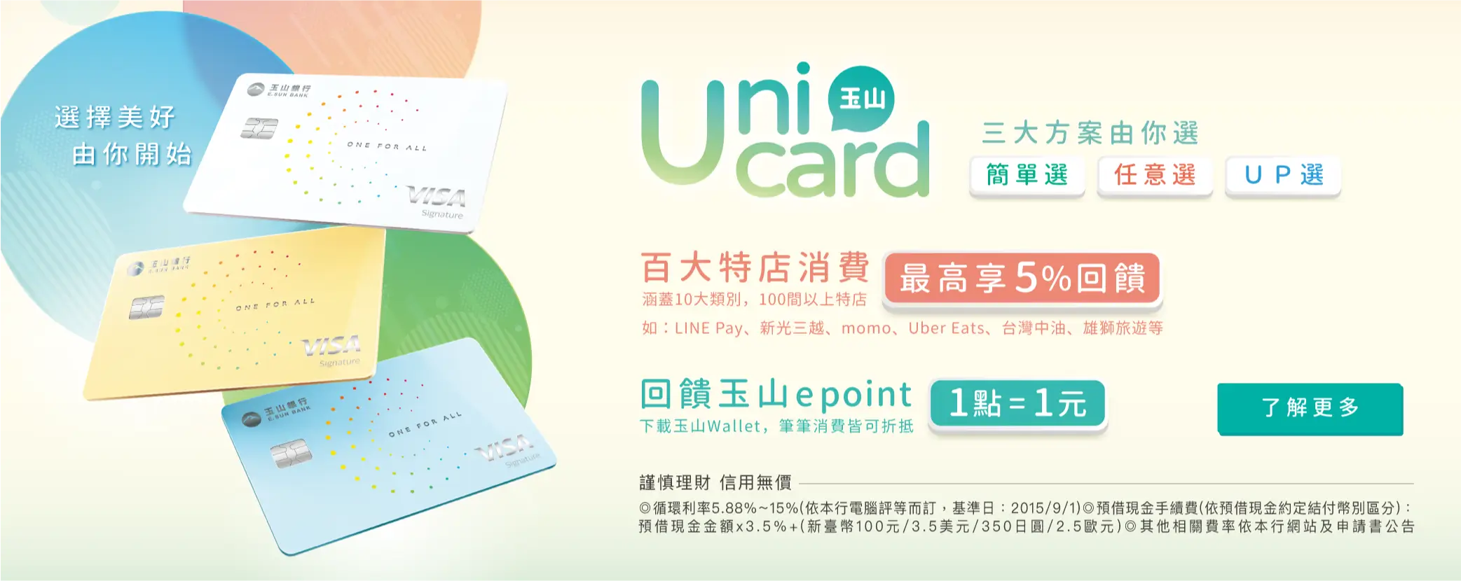 玉山Unicard選擇美好由你開始！