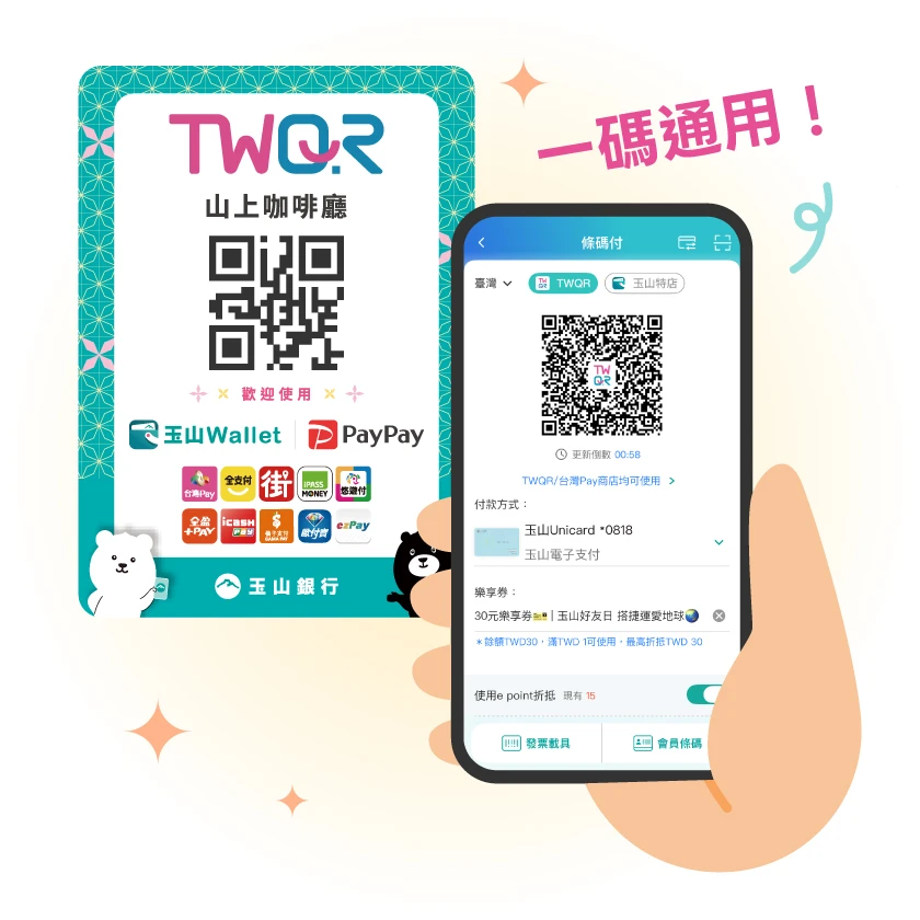 玉山Wallet支付，筆筆最高折抵100%