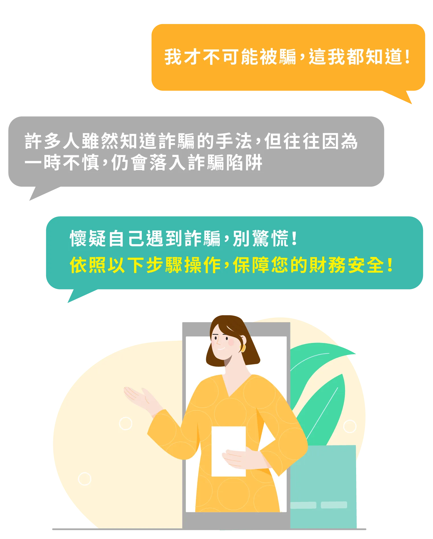 懷疑自己遇到詐騙，別驚慌！依照以下步驟操作，保障您的財務安全！